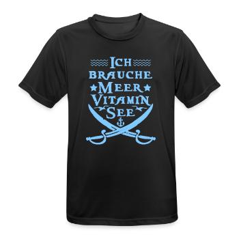 Vitamin Lake - Men's Breathable T-Shirt - black - Front - AI Model Male 178 light (178cm)
