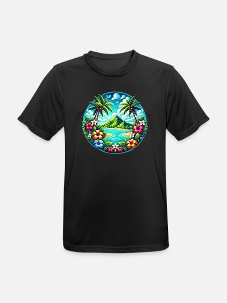 Caribbean Island Logo - Men's Breathable T-Shirt - black