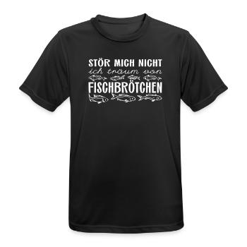 Ich träum von Fischbrötchen - Männer T-Shirt atmungsaktiv - Schwarz - Vorne - AI Model Male 178 light (178cm)