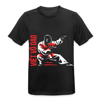 Dynamischer Vovinam Kampfsport - Männer T-Shirt atmungsaktiv - Schwarz - Vorne - AI Model Male 178 light (178cm)