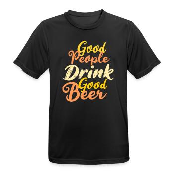 Good people drink good beer - Men's Breathable T-Shirt - black - Front - AI Model Male 178 light (178cm)