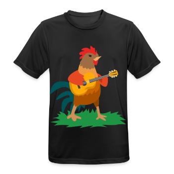 Rockiges Federvieh Gitarrensolo - Männer T-Shirt atmungsaktiv - Schwarz - Vorne - AI Model Male 178 light (178cm)