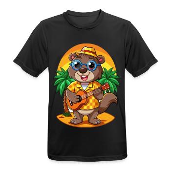 Lustige Biber Cartoon Sommer Strand Sonnenbrille - Männer T-Shirt atmungsaktiv - Schwarz - Vorne - AI Model Male 178 light (178cm)