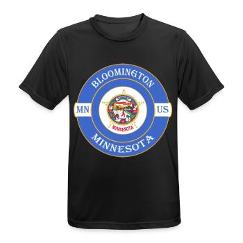 Bloomington Minnesota Flagge USA Souvenir Abzeichen - Männer T-Shirt atmungsaktiv - Schwarz - Vorne - AI Model Male 178 light (178cm)
