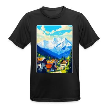 Zakopane Polen Vintage Reiseplakat Souvenir WPA - Männer T-Shirt atmungsaktiv - Schwarz - Vorne - AI Model Male 178 light (178cm)