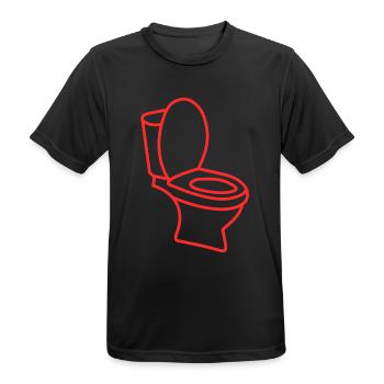 Klo WC Toilette Humor Geschenk - Männer T-Shirt atmungsaktiv - Schwarz - Vorne - AI Model Male 178 light (178cm)