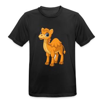 Kamel Niedliche Maskottchen Zeichentrickfigur Kawaii - Männer T-Shirt atmungsaktiv - Schwarz - Vorne - AI Model Male 178 light (178cm)