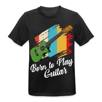 Né pour jouer de la guitare - T-shirt respirant Homme - noir - Devant - AI Model Male 178 light (178cm)