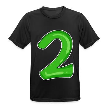 Nummer 2 Grün - Männer T-Shirt atmungsaktiv - Schwarz - Vorne - AI Model Male 178 light (178cm)