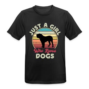 Alano Espanol Hundeliebhaber Silhouette Vintage Sonnenuntergang - Männer T-Shirt atmungsaktiv - Schwarz - Vorne - AI Model Male 178 light (178cm)
