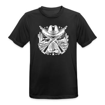 Logo western 2 - T-shirt respirant Homme - noir - Devant - AI Model Male 178 light (178cm)