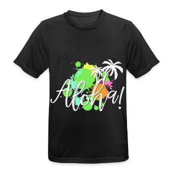 Aloha Tropen-Splash - Männer T-Shirt atmungsaktiv - Schwarz - Vorne - AI Model Male 178 light (178cm)