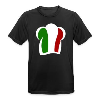 Italienische Kochmütze Küche Italia - Männer T-Shirt atmungsaktiv - Schwarz - Vorne - AI Model Male 178 light (178cm)