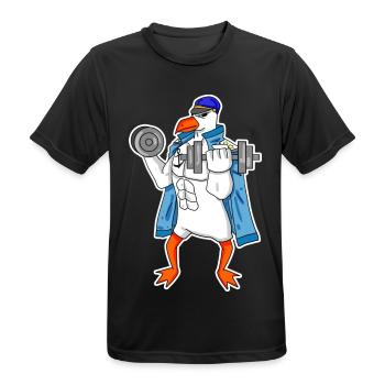 Seemöwe Möwe Seemann Kapitän Fitness Hantel - Männer T-Shirt atmungsaktiv - Schwarz - Vorne - AI Model Male 178 light (178cm)