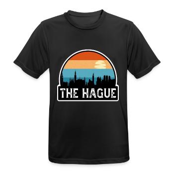 Den Haag Niederlande Flagge Skyline Reisesouvenir - Männer T-Shirt atmungsaktiv - Schwarz - Vorne - AI Model Male 178 light (178cm)