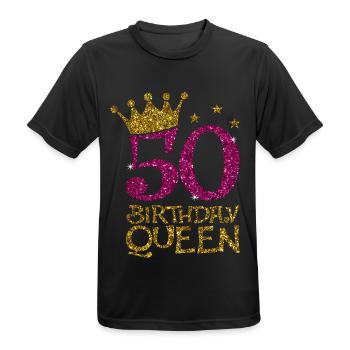 50 Birthday Queen Bday - Männer T-Shirt atmungsaktiv - Schwarz - Vorne - AI Model Male 178 light (178cm)