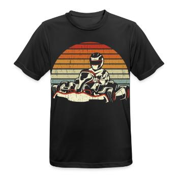 GoKart Vintage Rennbahn Go Kart - Männer T-Shirt atmungsaktiv - Schwarz - Vorne - AI Model Male 178 light (178cm)