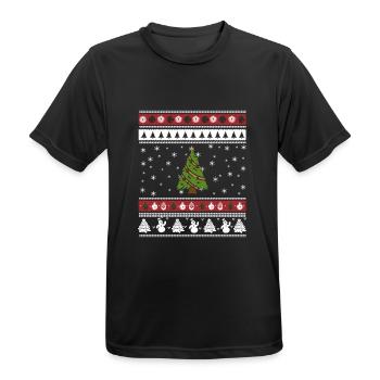 Weihnachtsbaum Ugly Christmas - Männer T-Shirt atmungsaktiv - Schwarz - Vorne - AI Model Male 178 light (178cm)