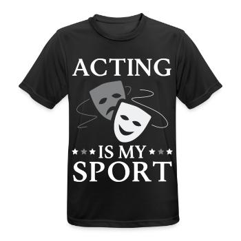 Schauspielen Ist Mein Sport Darsteller - Männer T-Shirt atmungsaktiv - Schwarz - Vorne - AI Model Male 178 light (178cm)