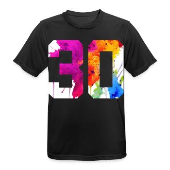 NUMMER 30 JAHRE ALT 30. GEBURTSTAG - Männer T-Shirt atmungsaktiv - Schwarz - Vorne - AI Model Male 178 light (178cm)