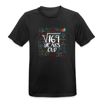 169 Years Old 13 Birthday Bday - Männer T-Shirt atmungsaktiv - Schwarz - Vorne - AI Model Male 178 light (178cm)