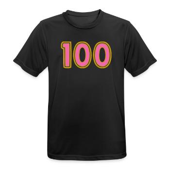 100. 100 YEARS. 100th ANNIVERSARY. 100 BIRTHDAY - Men's Breathable T-Shirt - black - Front - AI Model Male 178 light (178cm)