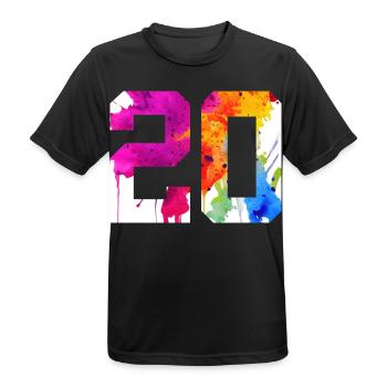 NUMMER 20 JAHRE ALT 20. GEBURTSTAG - Männer T-Shirt atmungsaktiv - Schwarz - Vorne - AI Model Male 178 light (178cm)