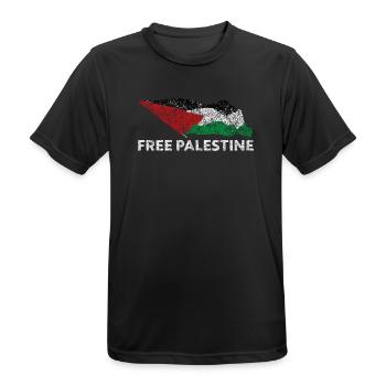 Palestine libre - T-shirt respirant Homme - noir - Devant - AI Model Male 178 light (178cm)