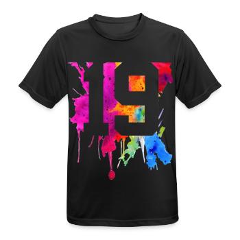 19 YEARS 19TH BIRTHDAY - Men's Breathable T-Shirt - black - Front - AI Model Male 178 light (178cm)