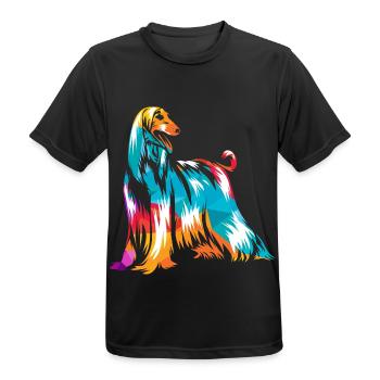 Geschmeidiger Windhund Rennsport - Männer T-Shirt atmungsaktiv - Schwarz - Vorne - AI Model Male 178 light (178cm)