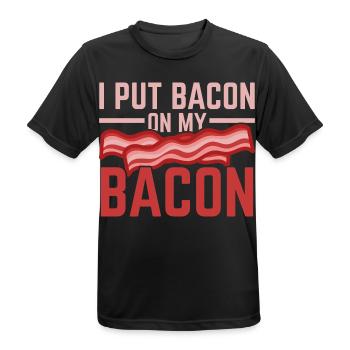 Ich lege Speck auf meinen Speck Fleischliebhaber S - Männer T-Shirt atmungsaktiv - Schwarz - Vorne - AI Model Male 178 light (178cm)
