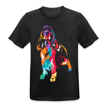 Wachsamer Springer Spaniel Jagdeinsatz - Männer T-Shirt atmungsaktiv - Schwarz - Vorne - AI Model Male 178 light (178cm)