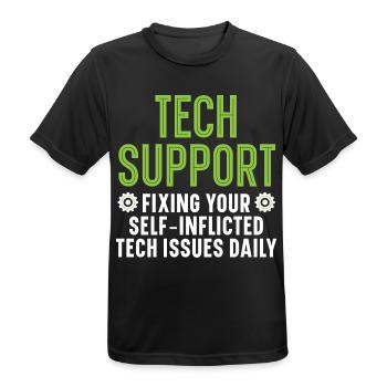 Keine Sorge, ich kenne mich mit Computern aus - Männer T-Shirt atmungsaktiv - Schwarz - Vorne - AI Model Male 178 light (178cm)