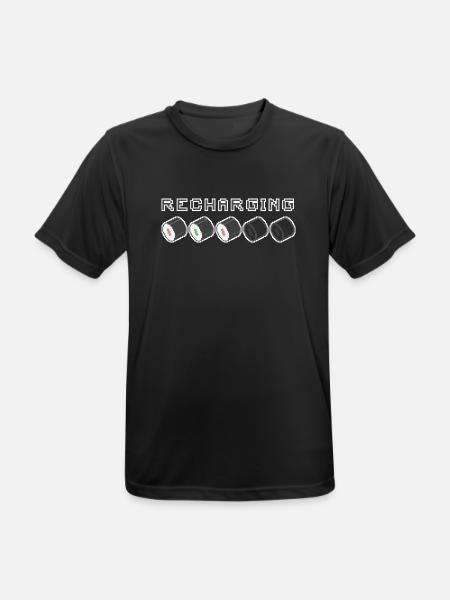 Recharging Pixel Sushi - Men's Breathable T-Shirt - black