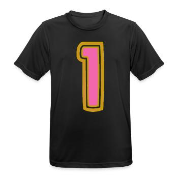 1. 1 JAHR. 1. JAHRESTAG. 1 JAHR GEBURTSTAG - Männer T-Shirt atmungsaktiv - Schwarz - Vorne - AI Model Male 178 light (178cm)