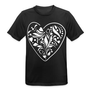 Florales Herz - Männer T-Shirt atmungsaktiv - Schwarz - Vorne - AI Model Male 178 light (178cm)
