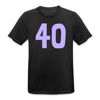 40. 40 JAHRE. 40-JÄHRIGES JUBILÄUM. 40-JÄHRIGES JUBILÄUM. - Männer T-Shirt atmungsaktiv - Schwarz - Vorne - AI Model Male 178 light (178cm)