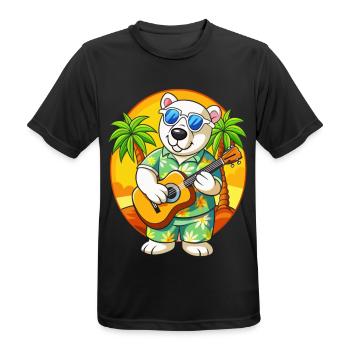 Lunettes de soleil de plage d’été d’ours polaire drôle hawaïen - T-shirt respirant Homme - noir - Devant - AI Model Male 178 light (178cm)
