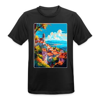 Viana Do Castelo Portugal Vintage Reiseposter - Männer T-Shirt atmungsaktiv - Schwarz - Vorne - AI Model Male 178 light (178cm)