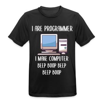 I Are Programmer Programming - Männer T-Shirt atmungsaktiv - Schwarz - Vorne - AI Model Male 178 light (178cm)
