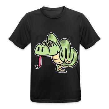 Umschlingende Python Regenwald - Männer T-Shirt atmungsaktiv - Schwarz - Vorne - AI Model Male 178 light (178cm)