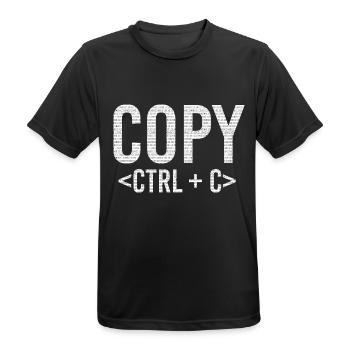 Copy And Paste IT Informatik STRG + C - Männer T-Shirt atmungsaktiv - Schwarz - Vorne - AI Model Male 178 light (178cm)