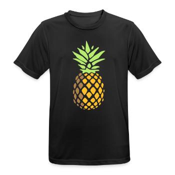 Ananas - Männer T-Shirt atmungsaktiv - Schwarz - Vorne - AI Model Male 178 light (178cm)