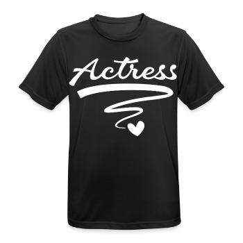Darstellerin Schauspielerin - Männer T-Shirt atmungsaktiv - Schwarz - Vorne - AI Model Male 178 light (178cm)