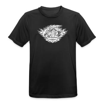 Tractor Pulling Logo - Men's Breathable T-Shirt - black - Front - AI Model Male 178 light (178cm)