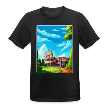 Rome Italy Vintage Travel Poster Souvenir Souvenir - Men's Breathable T-Shirt - black - Front - AI Model Male 178 light (178cm)