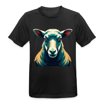 Schaf Cartoon Figur Buntes Haustier Tier - Männer T-Shirt atmungsaktiv - Schwarz - Vorne - AI Model Male 178 light (178cm)