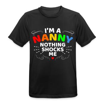 Nanny Gift - Männer T-Shirt atmungsaktiv - Schwarz - Vorne - AI Model Male 178 light (178cm)