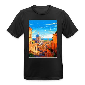 Rome Italy Vintage Travel Poster Souvenir Souvenir - Men's Breathable T-Shirt - black - Front - AI Model Male 178 light (178cm)