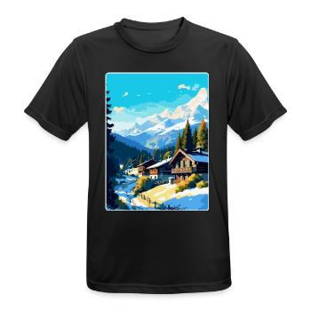 Megève France Affiche de voyage vintage WPA Souvenir - T-shirt respirant Homme - noir - Devant - AI Model Male 178 light (178cm)